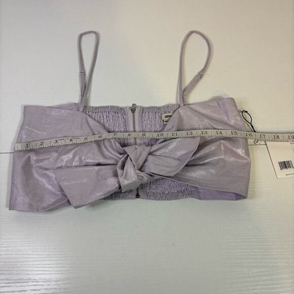 NWT Jason Wu Lavender Shimmer Crop Tie Front Bustier Top Size XL CC0555 - Picture 4 of 7